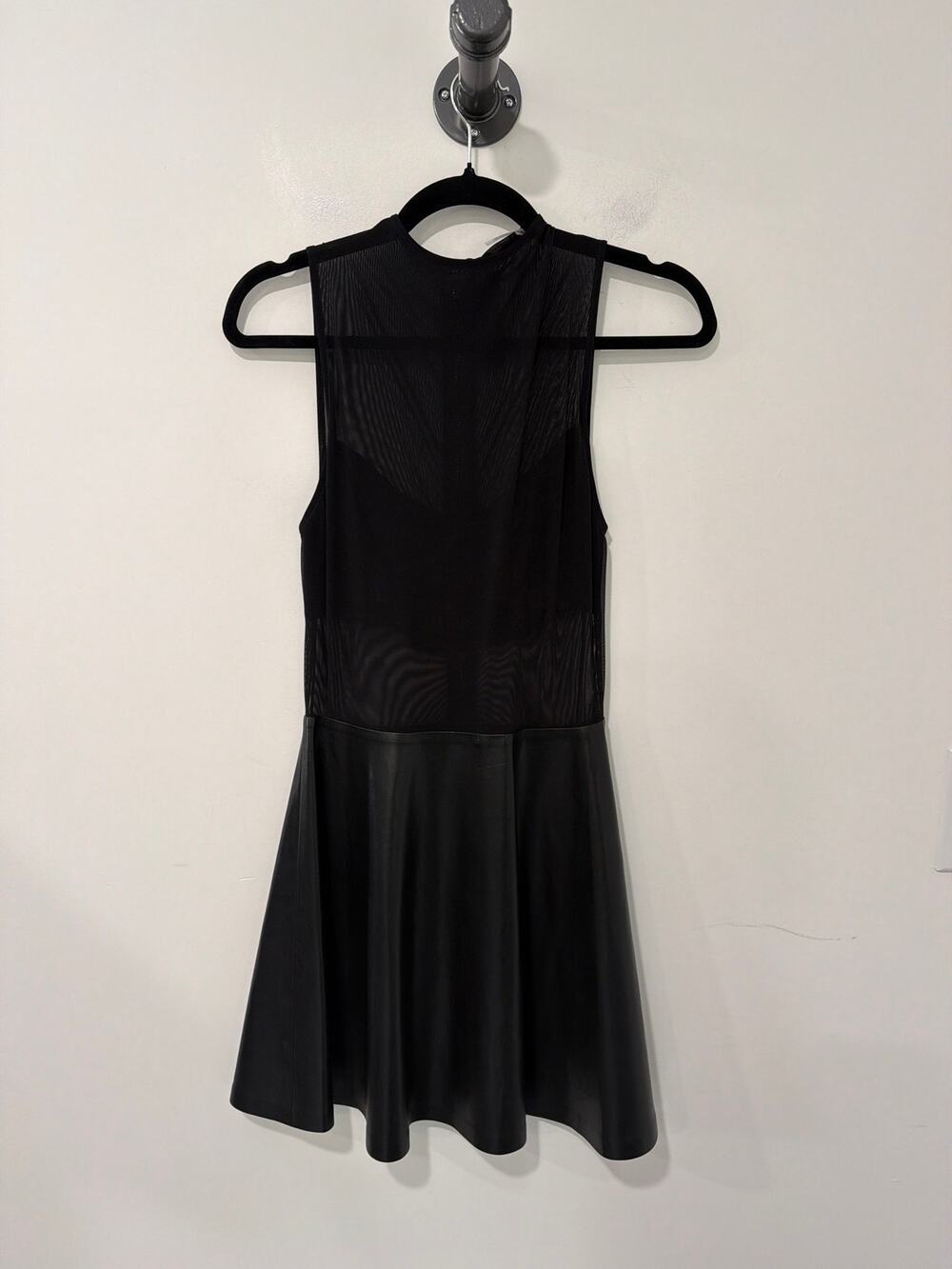 Alice + Olivia Vegan Faux Leather Skirt Mesh Top Sleeveless Size 4